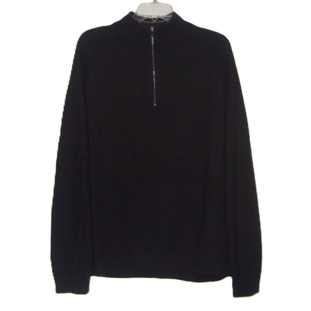 TED BAKER London Wool Blend Long Sleeve 1/4 Zip Funnel Neck Sweater Size 7 (3XL)
